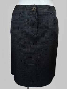 D&G Dolce & Gabbana Black Jacquard Satin Skirt